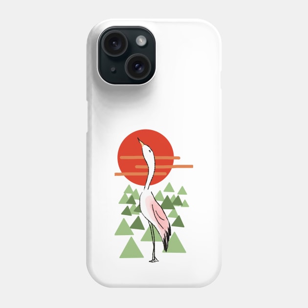 Egret With Sunset Phone Case by DesignTree