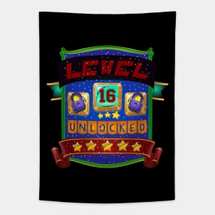 16th Birthday Sixteenth Birthday Gamer Tapestry