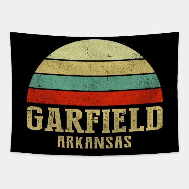 Garfield Arkansas Vintage Retro Sunset Tapestry by Curry G