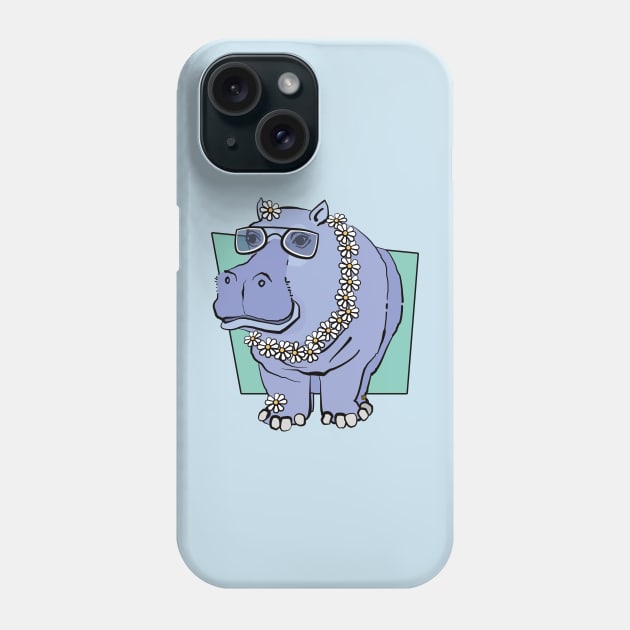 Hippo in Sunglasses Phone Case by Sue Cervenka