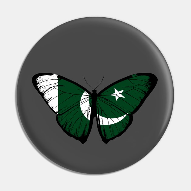 Vintage Pakistan Butterfly Moth | Pray For Pakistan and Stand with Pakistan Pin by Mochabonk