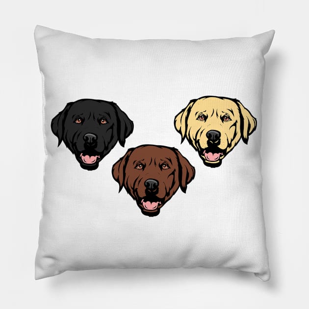 The 3 Labradors Pillow by rmcbuckeye