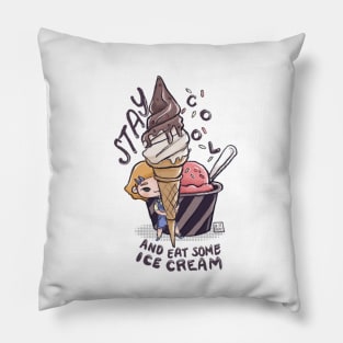 Stay Cool and Eat Some Ice Cream Pillow