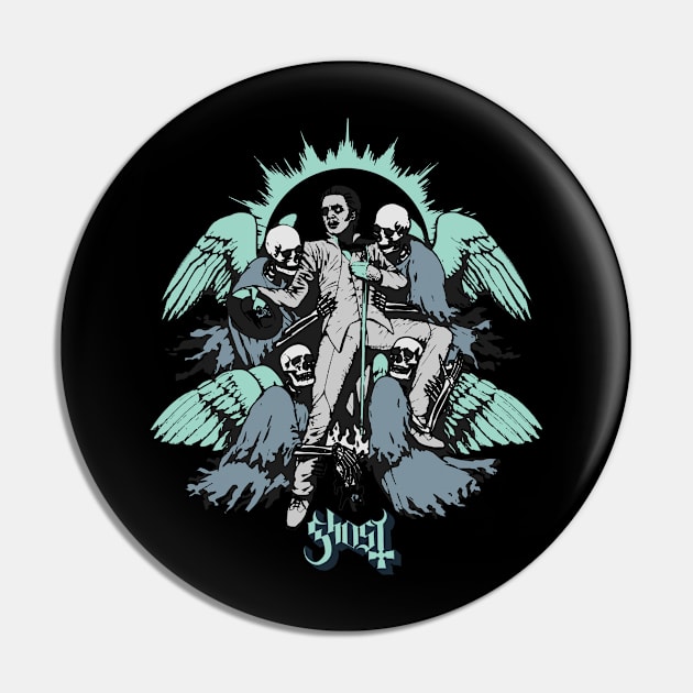 Ghost Retro Style Mint Green Pin by Punk Fashion