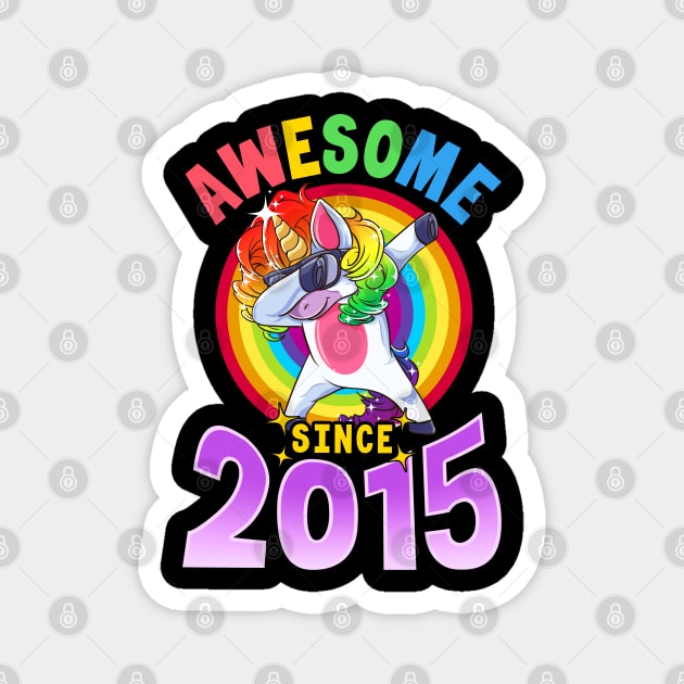 Dabbing Unicorn Awesome Since 2015 Magnet by GigibeanCreations