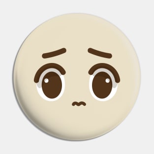 Worried Cute Face Pin