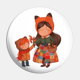 Autumn Patchwork girl Pin