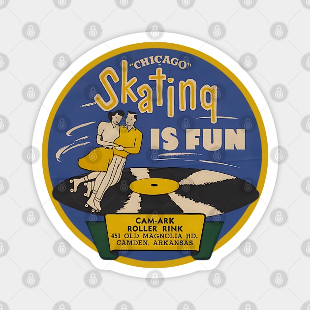 Vintage Roller Skating Arkansas Magnet by Timeless Chaos