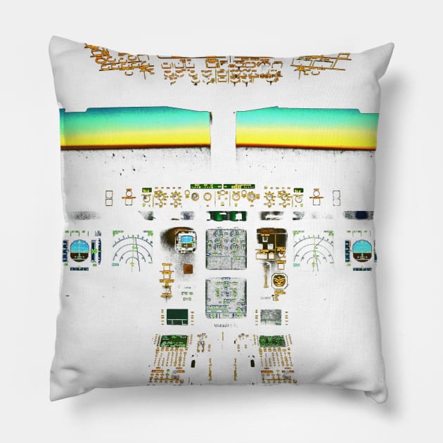 Aviation Cockpit Instrument view Pillow by FasBytes