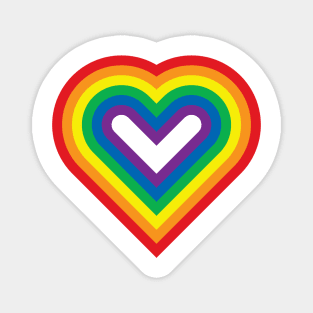 Rainbow Heart Shaped Striped Pattern Magnet