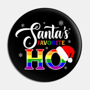 Santas Favorite Ho Ugly Sweater Christmas LGBT Gay Lesbian Pin