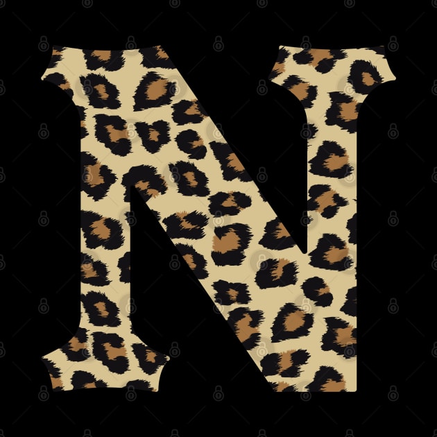 Letter N Leopard Cheetah Monogram Initial by squeakyricardo