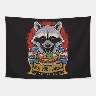 Raccoon Fast Food Tapestry