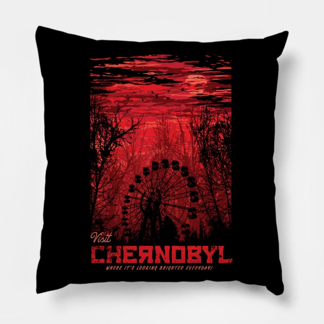 Visit Chernobyl Pillow by Daletheskater