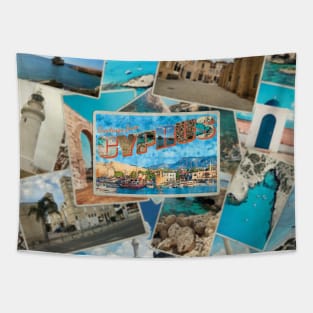 Greetings from Cyprus Vintage style retro souvenir Tapestry