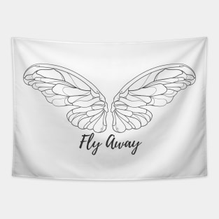 "Fly Away" Butterfly Graphic Design Tapestry