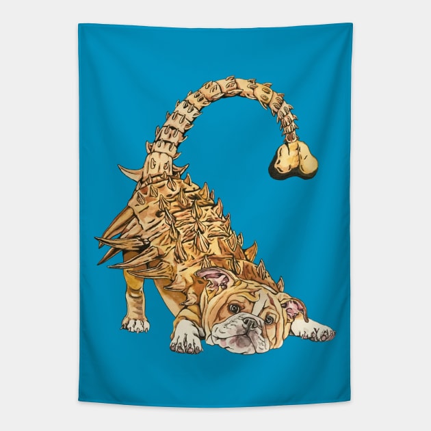 Ankylosaurus Bulldog Tapestry by RaLiz