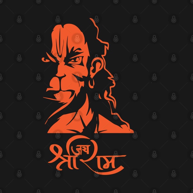 Hanuman Hindu God Jai Shri Ram by alltheprints