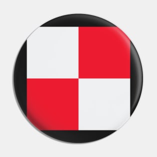 Derry City Red and White Checkered Fan Flag Pin