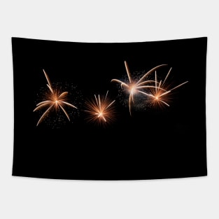 Four white sparkly fireworks Tapestry