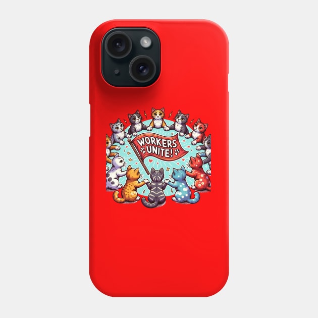 Workers Unite! - Circle of Cats design Phone Case by Voices of Labor