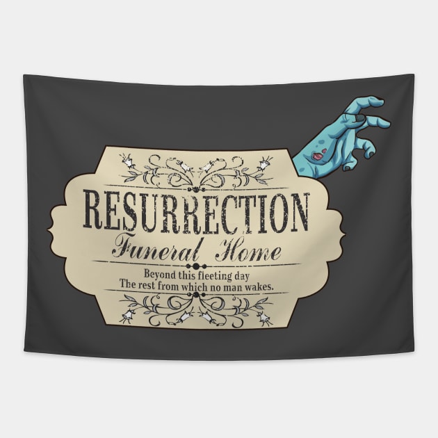 Resurrection Funeral Home Tapestry by ZombieNinjas