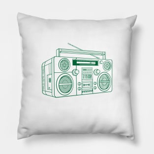 Boombox (Cadmium Green Lines) Analog / Music Pillow
