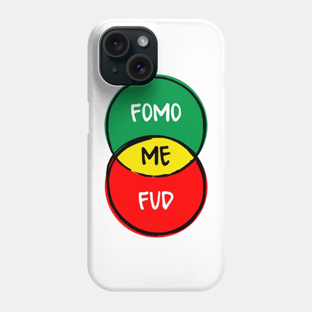 crypto – funny Venn diagram – FOMO, FUD and me Phone Case by LiveForever