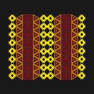 Aztec pattern design red yellow and orange T-Shirt