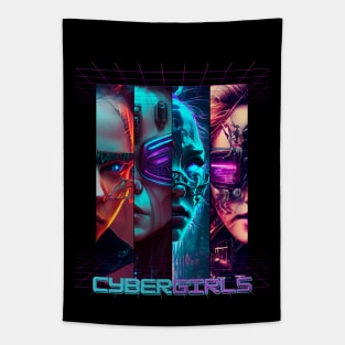 4 cyberpunk grils Tapestry