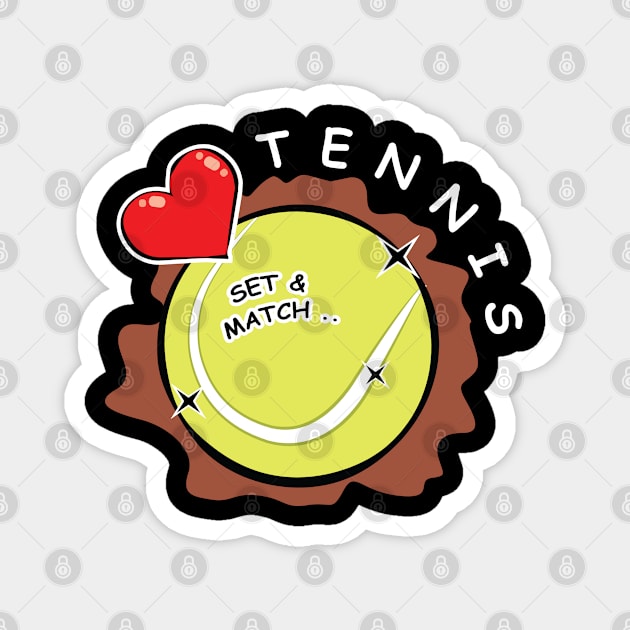 I Love Tennis Magnet by DesignWood-Sport