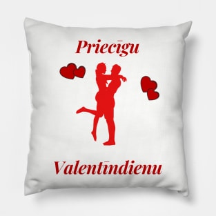 Priecīgu valentīndienu latviski latviešu valoda Pillow