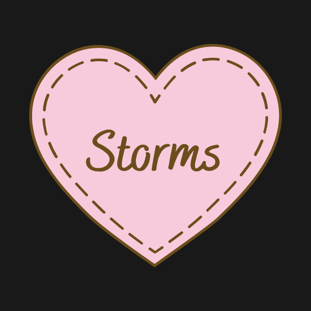 I Love Storms Simple Heart Design by Word Minimalism