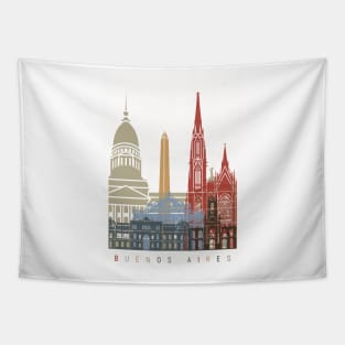 Buenos aires skyline poster Tapestry