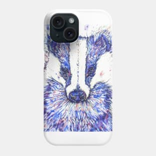 BADGER watercolor and ink portrait Phone Case