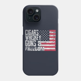 Cigars whiskey guns and freedom Phone Case