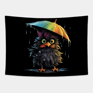 Silkie Rainy Day With Umbrella Tapestry