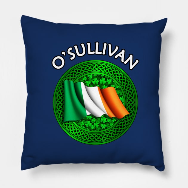 Irish Flag Shamrock Celtic Knot - O'Sullivan Pillow by Taylor'd Designs