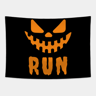 Halloween Pumpkin face funny run Costume Fun Kids Tapestry