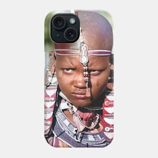 colorized vintage photo of Maasai Phone Case