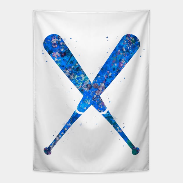 Baseball bat blue Tapestry by Yahya Art