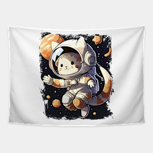 Funny Cat Astronaut Space Cat Lover Retro - Cat Lover Tapestry