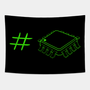 Funny design with electronic hashtag Tapestry