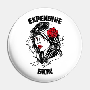 Expensive Skin Girl With A Rose Tattoo Lover Pin