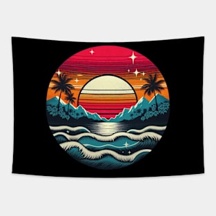 Red Sunset Tapestry