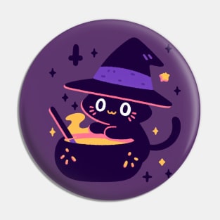 Witch Cat Boiling  Poison Pin