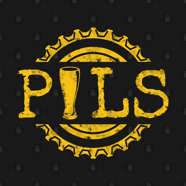 Pils (Pilsner) Word and Beer Bottle Cap by dkdesigns27