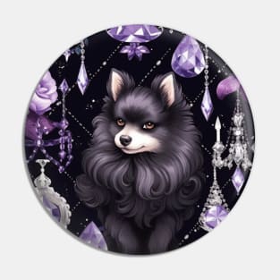 Black Pomeranian Pin