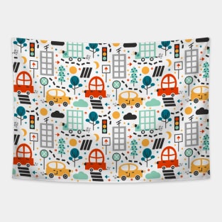 Traffic Cars Seamless Pattern Tapestry