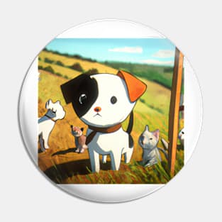 Cute dogs on the hill Pin